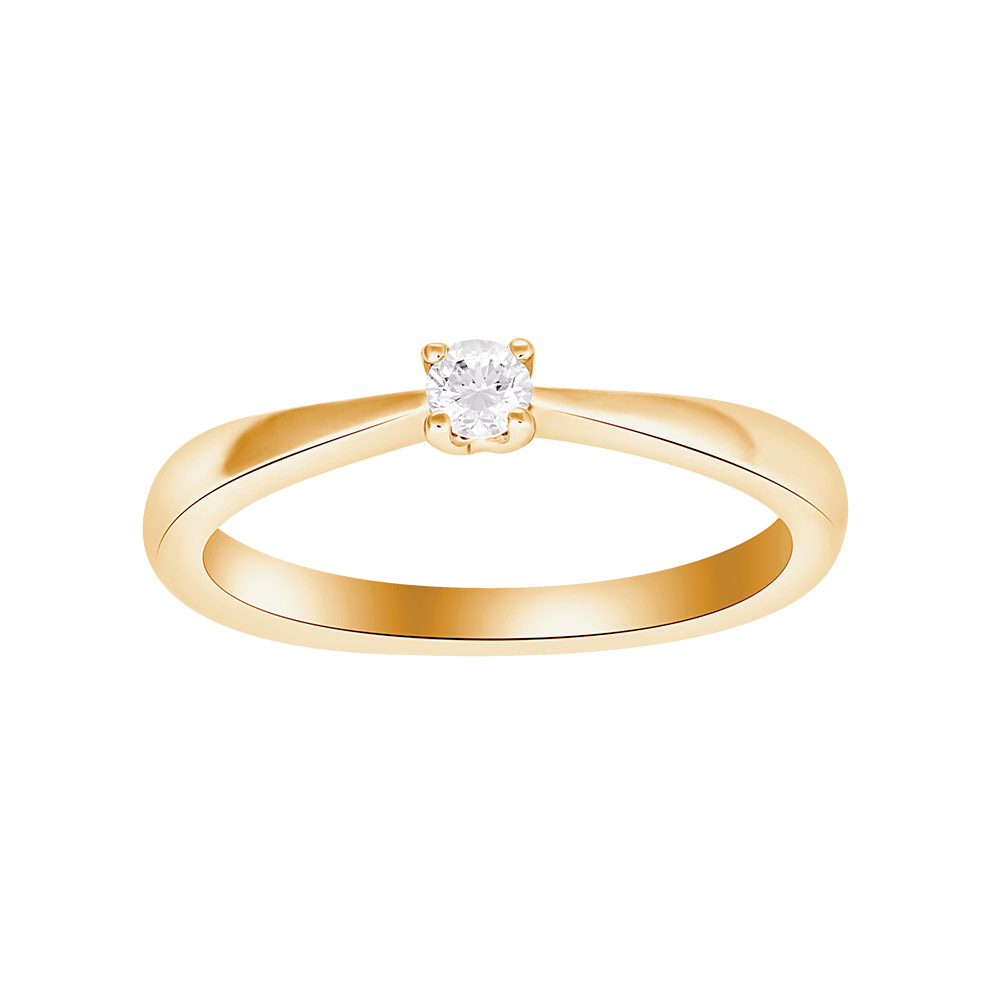 Ring i 14 karat guld med diamant 0,10 ct W/SI fra Siersbøl – forhandlet hos Houmann.dk