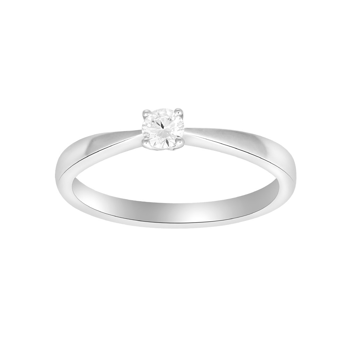 Ring i 14 karat hvidguld med diamant 0,15 ct W/SI fra Siersbøl – forhandlet hos Houmann.dk