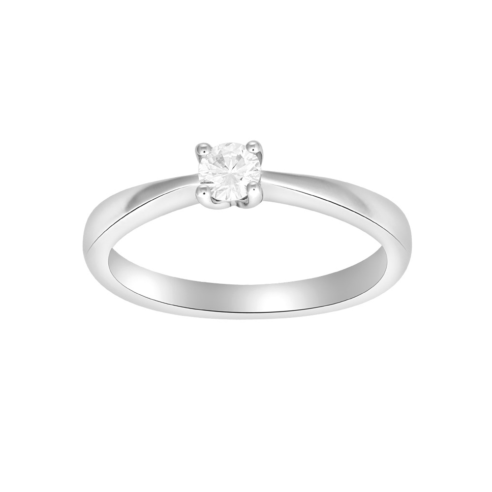 Ring i 14 karat hvidguld med diamant 0,20 ct W/SI fra Siersbøl – forhandlet hos Houmann.dk