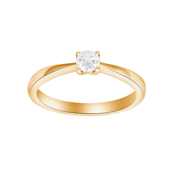 Ring i 14 karat guld med diamant 0,25 ct W/SI fra Siersbøl – forhandlet hos Houmann.dk