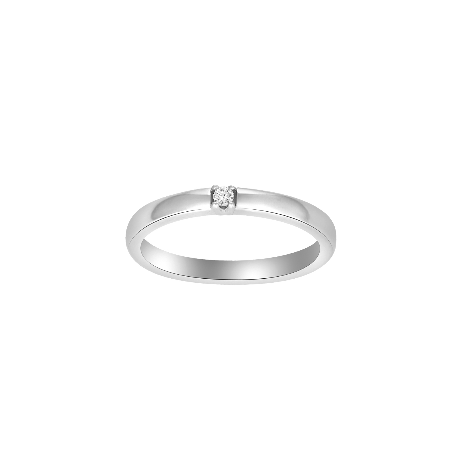 Ring i 14 karat hvidguld med diamant 0,03 ct W/SI fra Siersbøl – forhandlet hos Houmann.dk