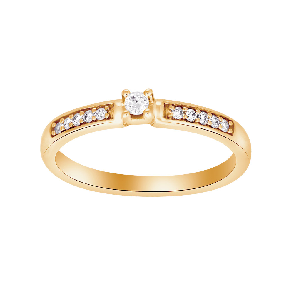 Ring i 14 karat guld med diamant 0,13 ct W/SI fra Siersbøl – forhandlet hos Houmann.dk