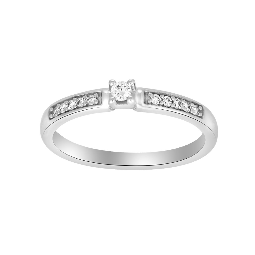 Ring i 14 karat hvidguld med diamant 0,13 ct W/SI fra Siersbøl – forhandlet hos Houmann.dk