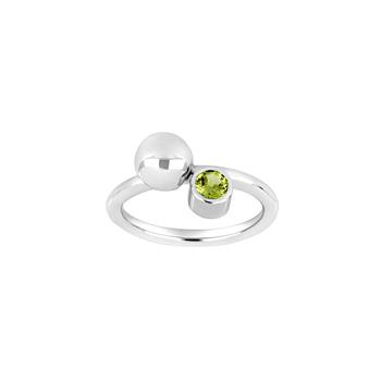 Ring i rhodineret sterling sølv med peridot fra Siersbøl – forhandlet hos Houmann.dk