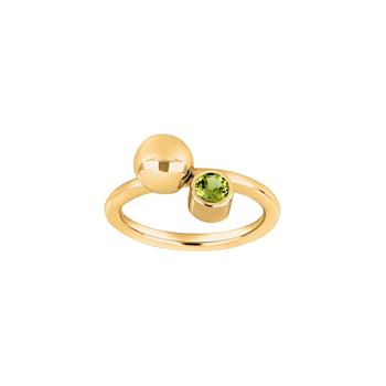 Ring i forgyldt sterling sølv med peridot fra Siersbøl – forhandlet hos Houmann.dk