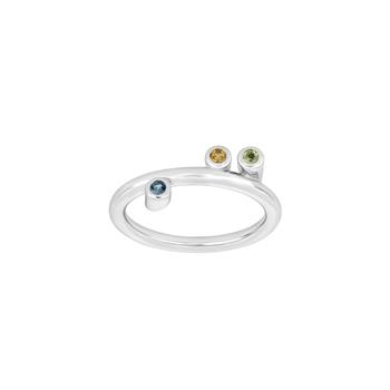 Ring i rhodineret sterling sølv med citrin og peridot fra Siersbøl – forhandlet hos Houmann.dk