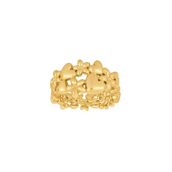 Ring med hjerte i forgyldt sterling sølv fra Siersbøl – forhandlet hos Houmann.dk