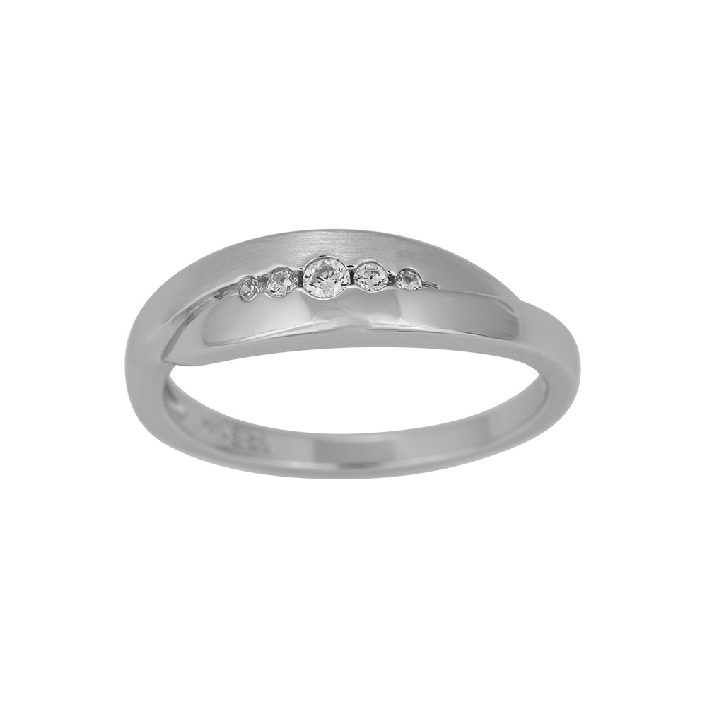 Ring i rhodineret sterling sølv med zirkonia, blank fra Siersbøl – forhandlet hos Houmann.dk