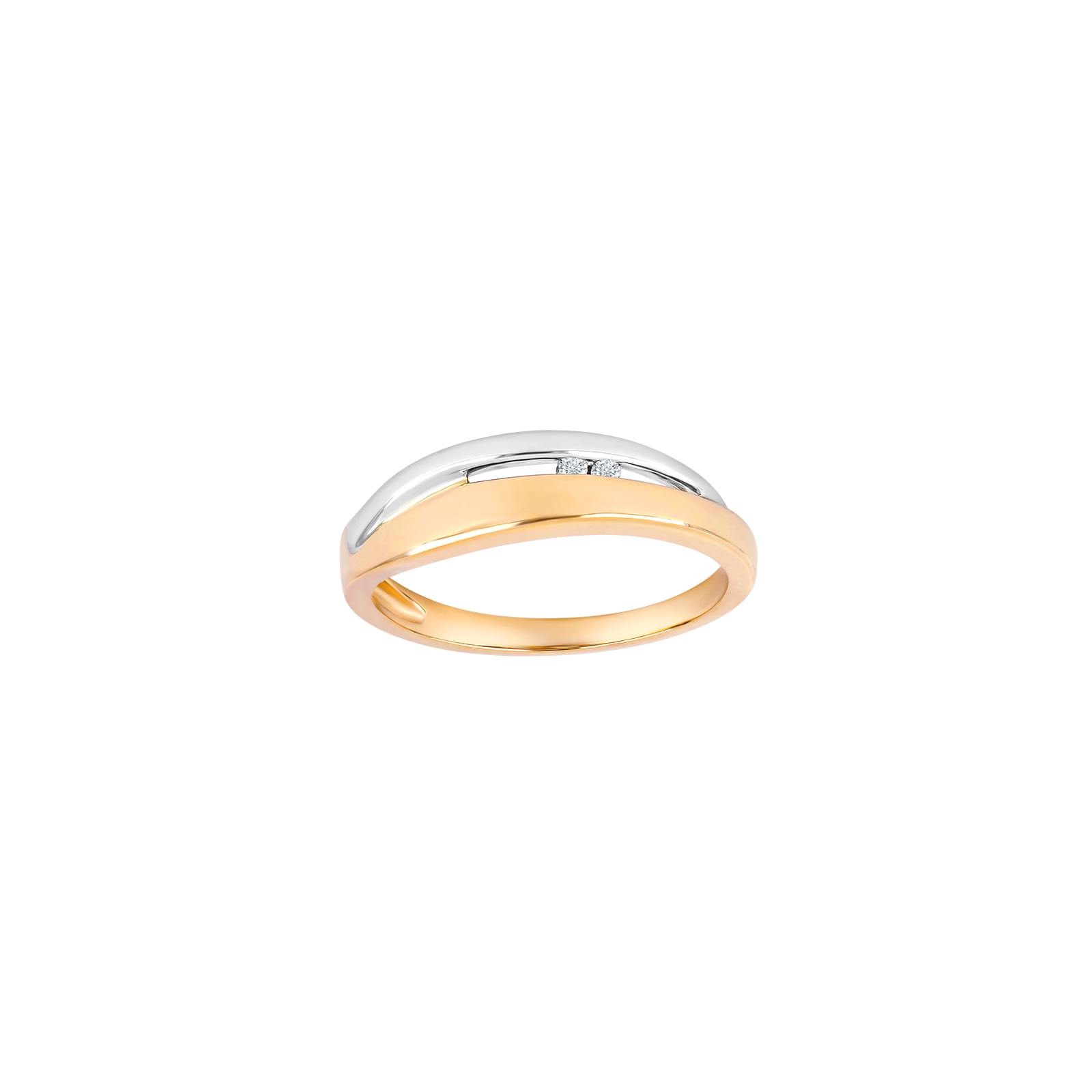 Ring i 14 karat guld med diamant 0,02 ct W/SI, bicolor fra Siersbøl – forhandlet hos Houmann.dk