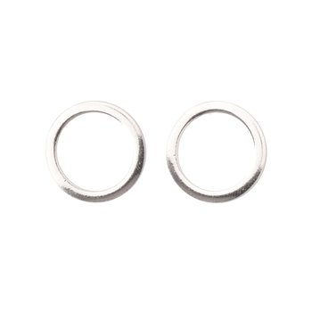 L&G ørestik sølv rhodineret cirkel blank