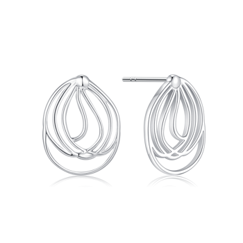 Ørestikker i rhodineret sterling sølv – Støvring Design