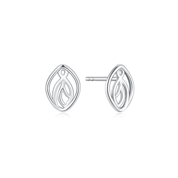 Ørestikker i rhodineret sterling sølv, 9 x 6 mm – Støvring Design