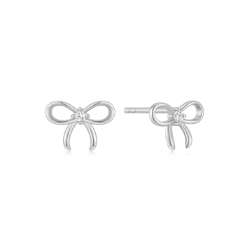 Ørestikker i rhodineret sterling sølv med zirkonia, 4 x 8 mm – Støvring Design
