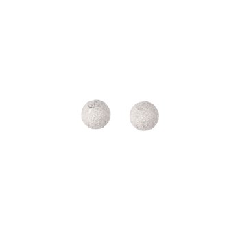 L&G ørestik sølv rhodineret kugle diamond look 4mm