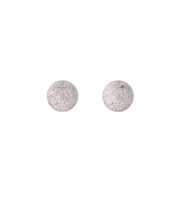 L&G ørestik sølv rhodineret kugle diamond look 5mm
