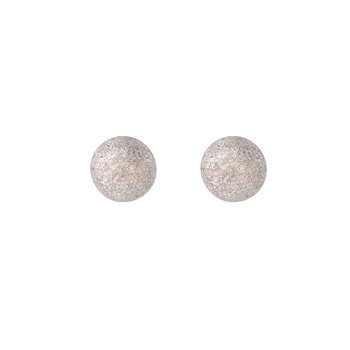 L&G ørestik sølv rhodineret kugle diamond look 6mm