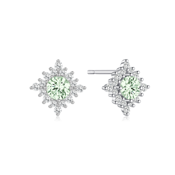 Ørestikker i rhodineret sterling sølv med zirkonia, 10 x 3,5 mm – Støvring Design