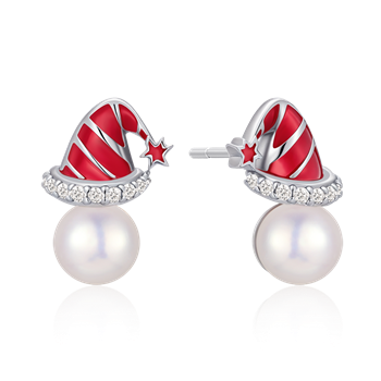 Ørestikker i rhodineret sterling sølv med zirkonia, 13 x 5 mm – Støvring Design