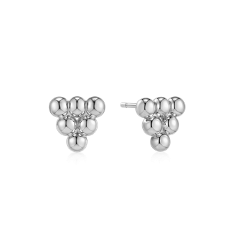 Ørestikker i rhodineret sterling sølv med ugle, 7 x 6 mm – Støvring Design