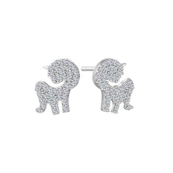 Ørestikker i rhodineret sterling sølv med zirkonia, 10,8 x 10,8 mm – Støvring Design