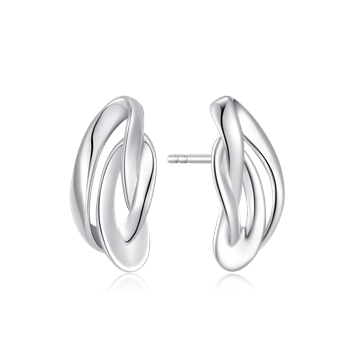 Ørestikker i rhodineret sterling sølv, 12 x 6 mm – Støvring Design