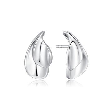 Ørestikker i rhodineret sterling sølv, 12 x 7 mm – Støvring Design