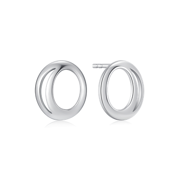 Ørestikker i rhodineret sterling sølv, 12 x 10 mm – Støvring Design
