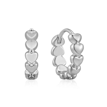 Creoler i rhodineret sterling sølv med hjerte, 11 x 3,4 mm – Støvring Design