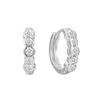 Creoler i rhodineret sterling sølv med zirkonia, 11 x 3,4 mm – Støvring Design