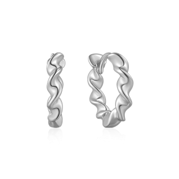 Creoler i rhodineret sterling sølv med klar zirkonia, 10 x 3 mm – Støvring Design