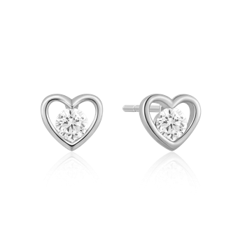 Ørestikker i sterling sølv med zirkonia, 8,5 x 7,4 mm – Støvring Design