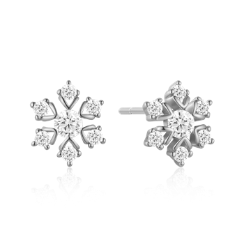 Ørestikker i rhodineret sterling sølv med klar zirkonia – Støvring Design