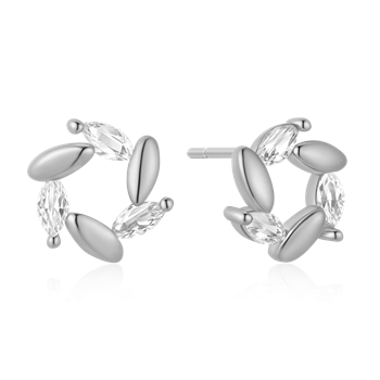 Ørestikker i sterling sølv med zirkonia, 6,5 x 6,5 mm – Støvring Design