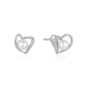 Ørestikker i sterling sølv med ferskvandsperle, 6,1 x 6,9 mm – Støvring Design