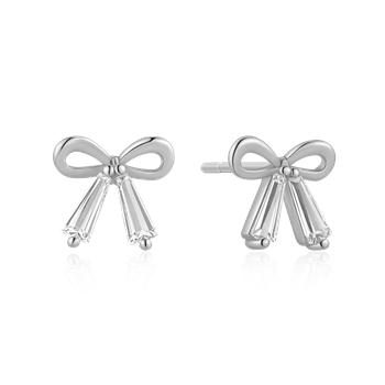 Ørestikker i rhodineret sterling sølv med zirkonia, 7,8 x 8,6 mm – Støvring Design