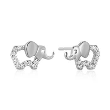 Ørestikker i rhodineret sterling sølv med zirkonia, 7,6 x 12 mm – Støvring Design