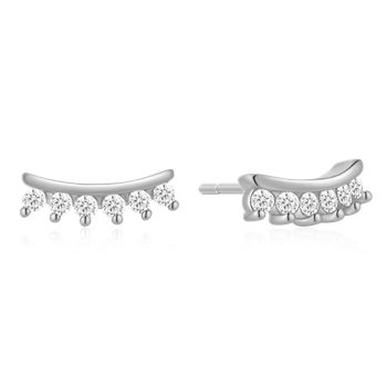 Ørestikker i rhodineret sterling sølv med zirkonia, 10 x 3 mm – Støvring Design