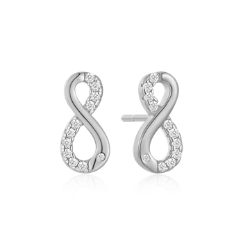 Ørestikker i rhodineret sterling sølv med klar zirkonia, 10 x 5 mm – Støvring Design