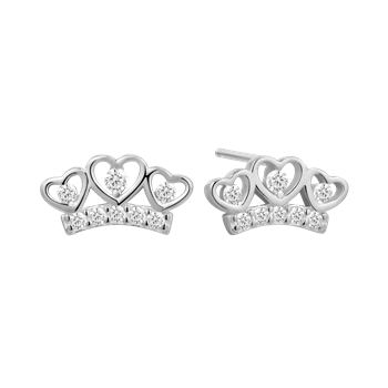 Ørestikker i rhodineret sterling sølv med zirkonia, 10 x 4 mm – Støvring Design