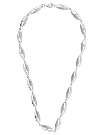 L&G mat og blank sterling sølv Collier Halskæde