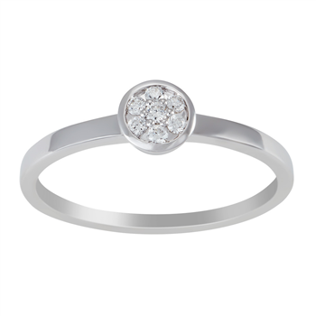 Ring med cirkel i 14 karat hvidguld og diamant 0,091 ct fra Siersbøl – forhandlet hos Houmann.dk