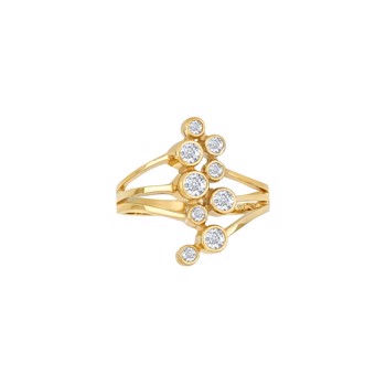 Ring i 8 karat guld med zirkonia fra Siersbøl – forhandlet hos Houmann.dk