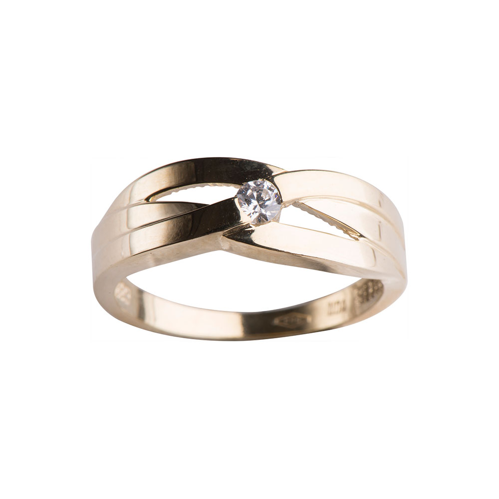 Ring i 8 karat guld med zirkonia fra Siersbøl – forhandlet hos Houmann.dk