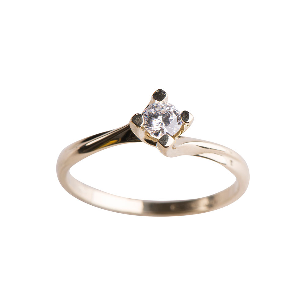 Ring i 8 karat guld med zirkonia fra Siersbøl – forhandlet hos Houmann.dk