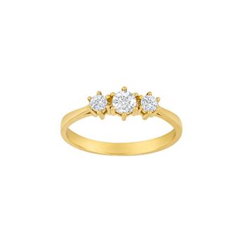Ring i 8 karat guld med zirkonia fra Siersbøl – forhandlet hos Houmann.dk