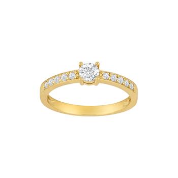 Ring i 8 karat guld med zirkonia fra Siersbøl – forhandlet hos Houmann.dk