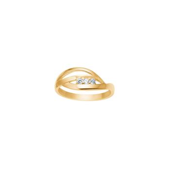 Ring i 8 karat guld med zirkonia fra Siersbøl – forhandlet hos Houmann.dk