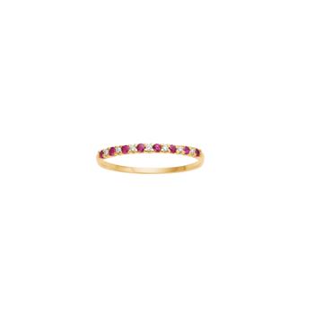 Ring i 14 karat guld med diamant 0,028 ct W/SI og rubin fra Siersbøl – forhandlet hos Houmann.dk