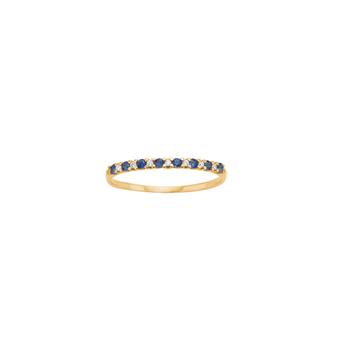 Ring i 14 karat guld med diamant 0,028 ct W/SI og safir fra Siersbøl – forhandlet hos Houmann.dk