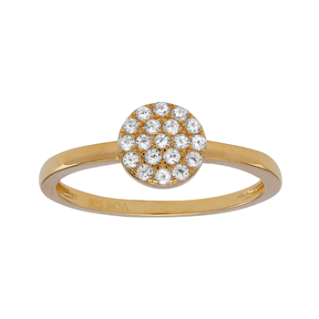 Forgyldt ring ANNIENOR med zirkonia rund 6mm str. 60, fra Joanli Nor